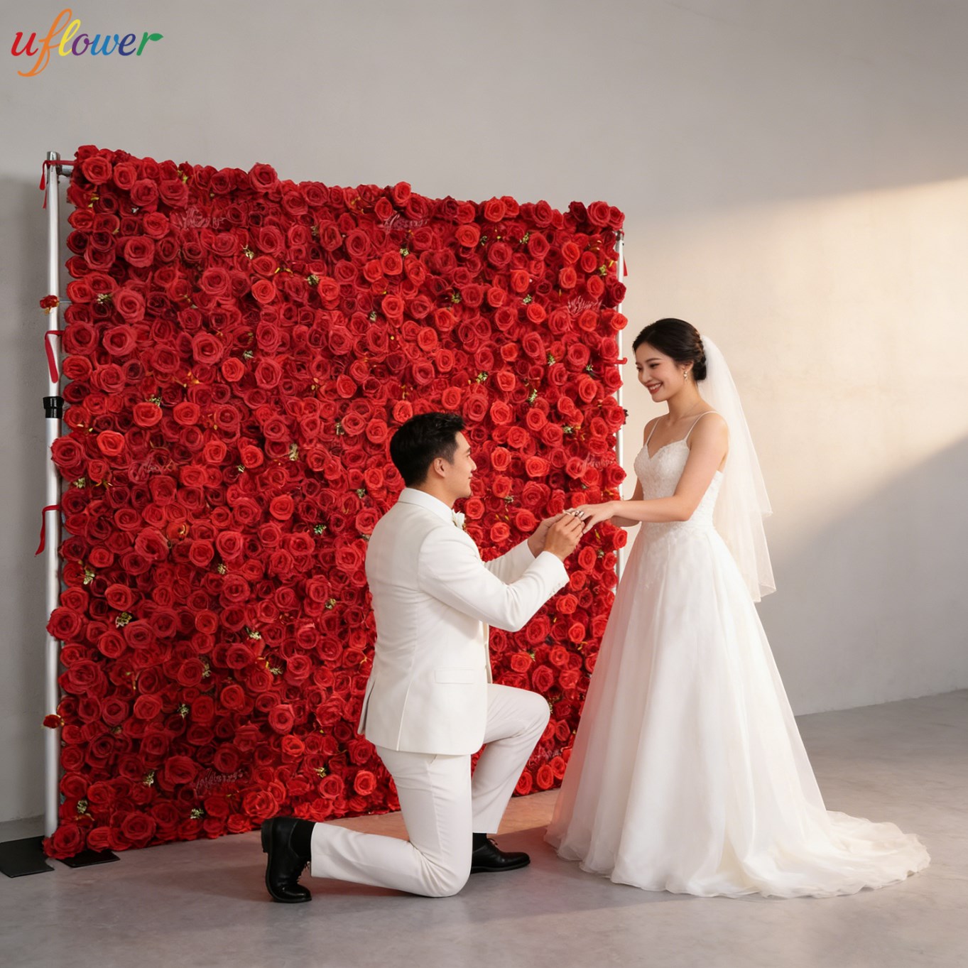 جدار زهور صناعية من الورد الأح - مراجعة Flower Wall Panel وسعره